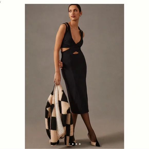 chinese dress ladies Anthropologie Tiered Black Long Maxi Dress – White Chocolate Couture main image 1